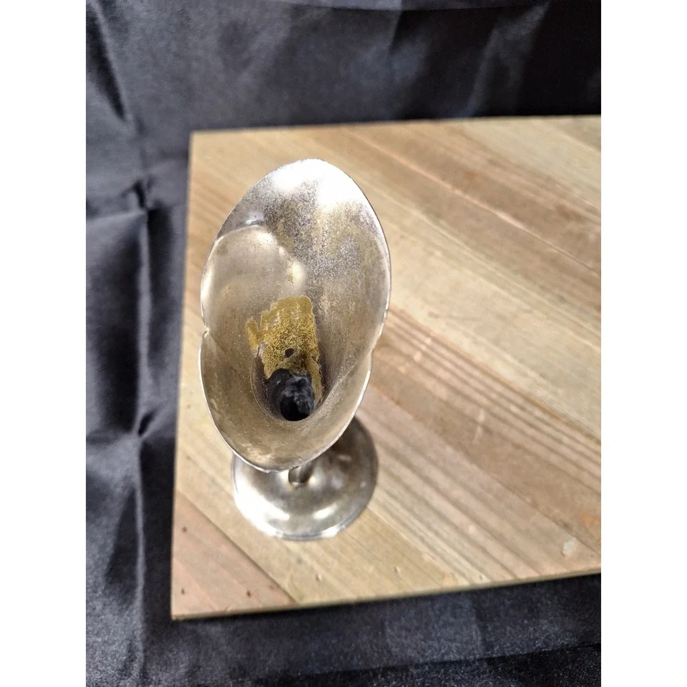 Vintage Silver Plated Calla Lily Trumpet Bud Vase Art Nouveau Style 6.25